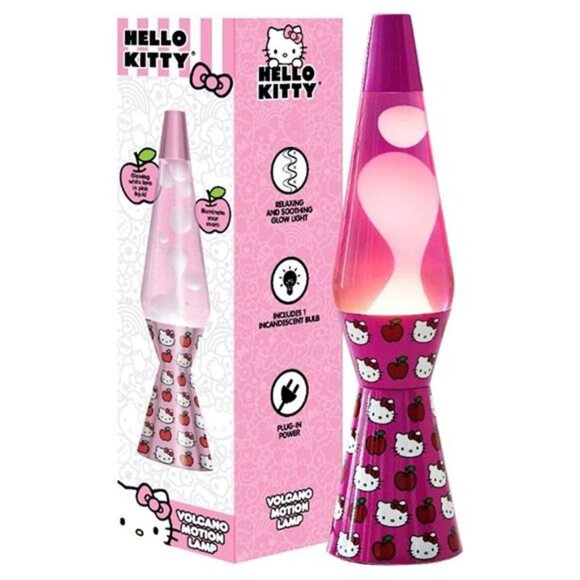 Hello Kitty 16" Lava Motion Volcano Lamp, Pink Wax in Pink Liquid - Picture 1 of 7